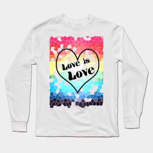 Love is Love Mosaic Pride Flag Design Long Sleeve T-Shirt